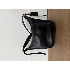 Coach Legacy Janice Black Leather Shoulder Bag Hobo Brass Hardware